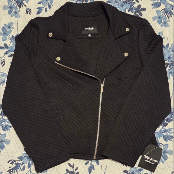 Linear Knit Moto Jacket - Picture 3 of 5